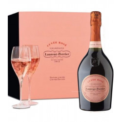 CHAMPAGNE LAURENT PERRIER ROSE CONFEZIONE CON 2 CALICI