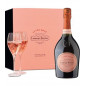 CHAMPAGNE LAURENT PERRIER ROSE CONFEZIONE CON 2 CALICI CHAMPAGNE LAURENT PERRIER ROSE CONFEZIONE CON 2 CALICI