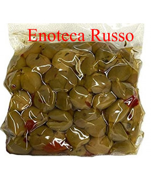 OLIVE VERDI SHIACCIATE ALLA CIPOLLA BS SOTTOVUOTO GR 500 IL CESTO