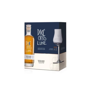 GRAPPA DICIOTTO LUNE CL 50 CONFEZIONE 2 BICCHIERI 