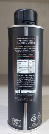OLIO EXTRAVERGINE 250 ML  LATTINA MAZZITELLI